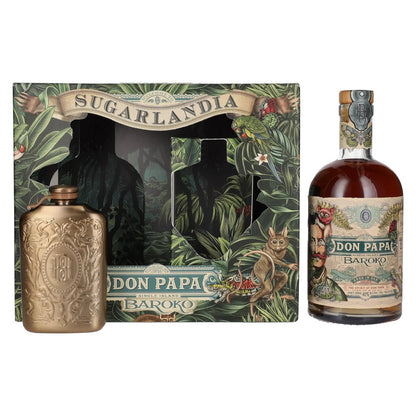 Don Papa BAROKO 40% Vol. 0,7L in Geschenkbox mit Hip Flask