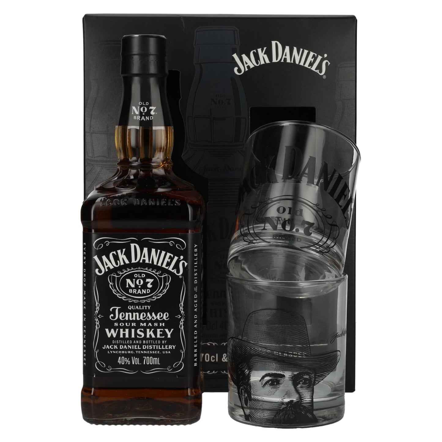 Jack Daniel's Tennessee Whiskey 40% Vol. 0,7l - Geschenkbox mit 2 Rocks Gläsern