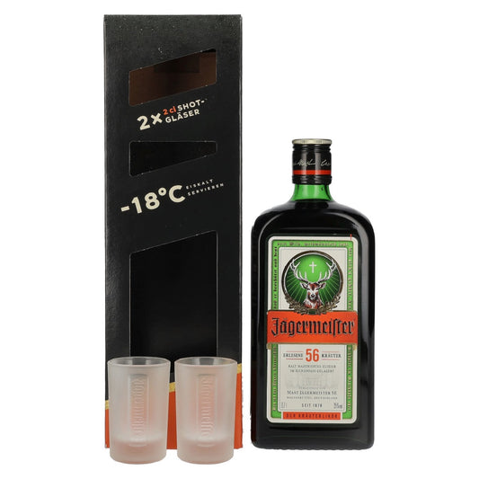 Jägermeister 35% Vol. 0,7l - Geschenkbox mit 2 Shotgläser