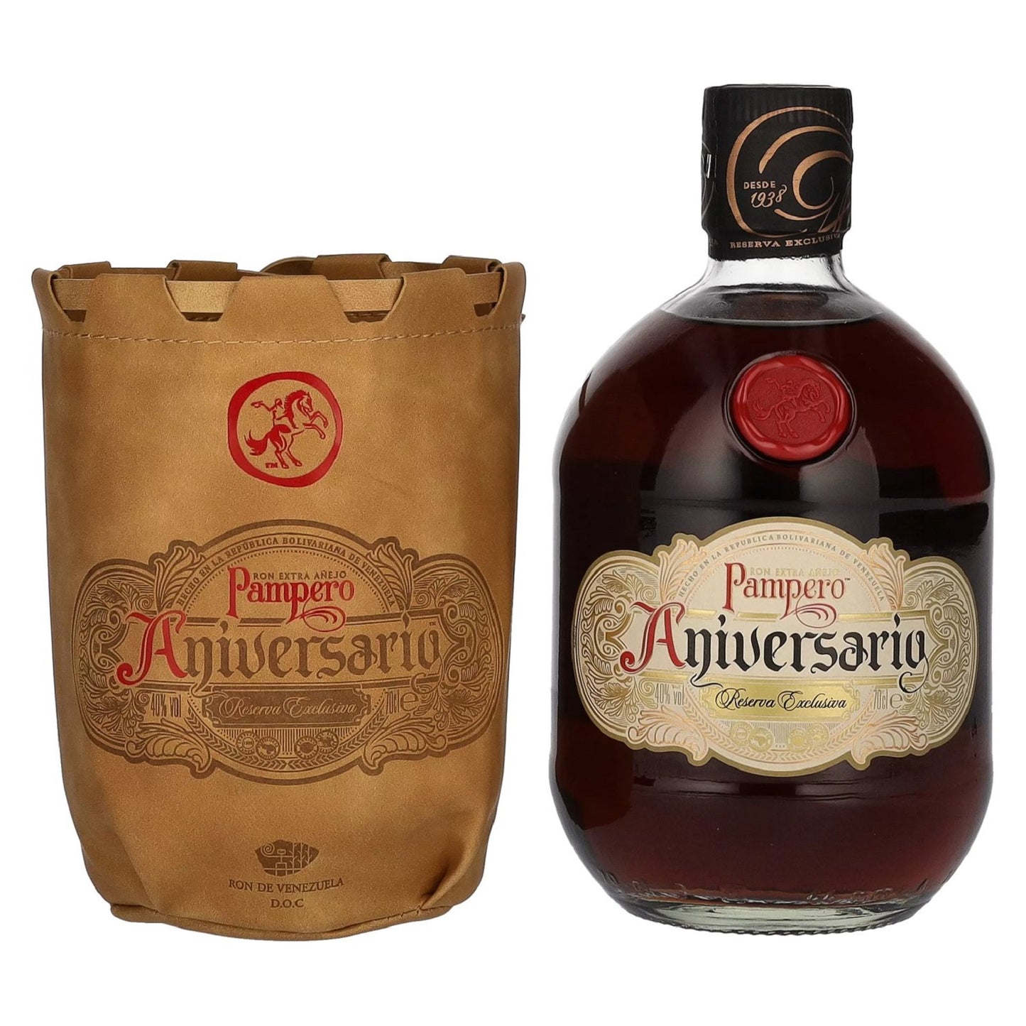 Pampero Aniversario Reserva Exclusiva Ron Extra Añejo 40% Vol. 0,7L in Ledertasche