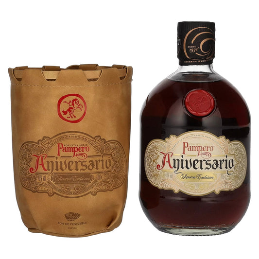 Pampero Aniversario Reserva Exclusiva Ron Extra Añejo 40% Vol. 0,7L in Ledertasche