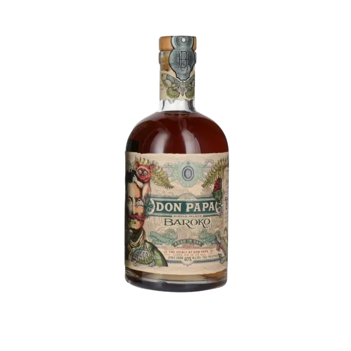 Don Papa BAROKO 40% Vol. 0,7L in Geschenkbox mit Hip Flask