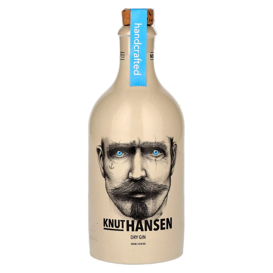 Knut Hansen Dry Gin 42% Vol. 0,5L - Holzkiste mit 2 Keramiktassen